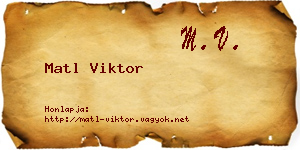 Matl Viktor névjegykártya